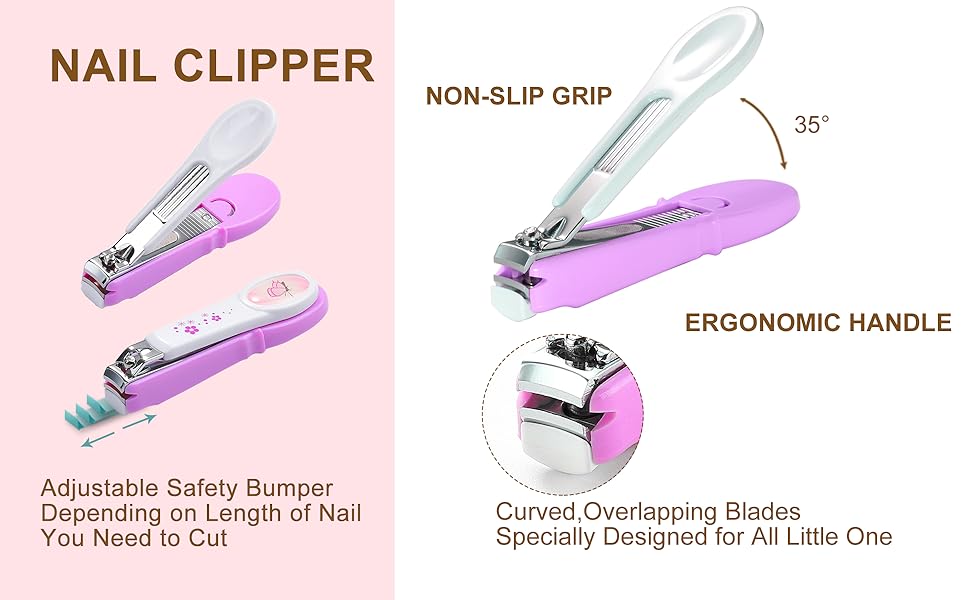 baby nail clipper with glass nail file