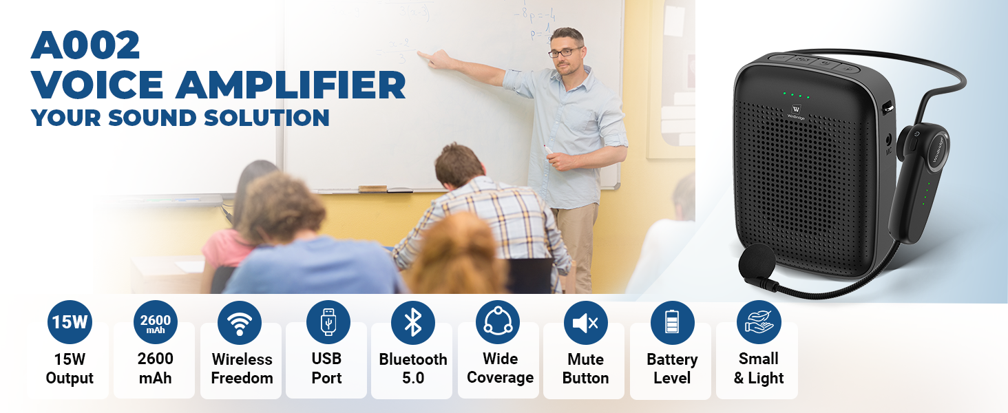 wireless voice amplifier for teachers