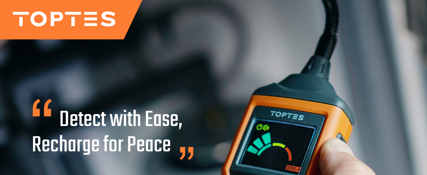 TopTes PT520A+ Rechargeable Gas Leak Detector, Natural Gas Detector with 17inch Probe, Checking