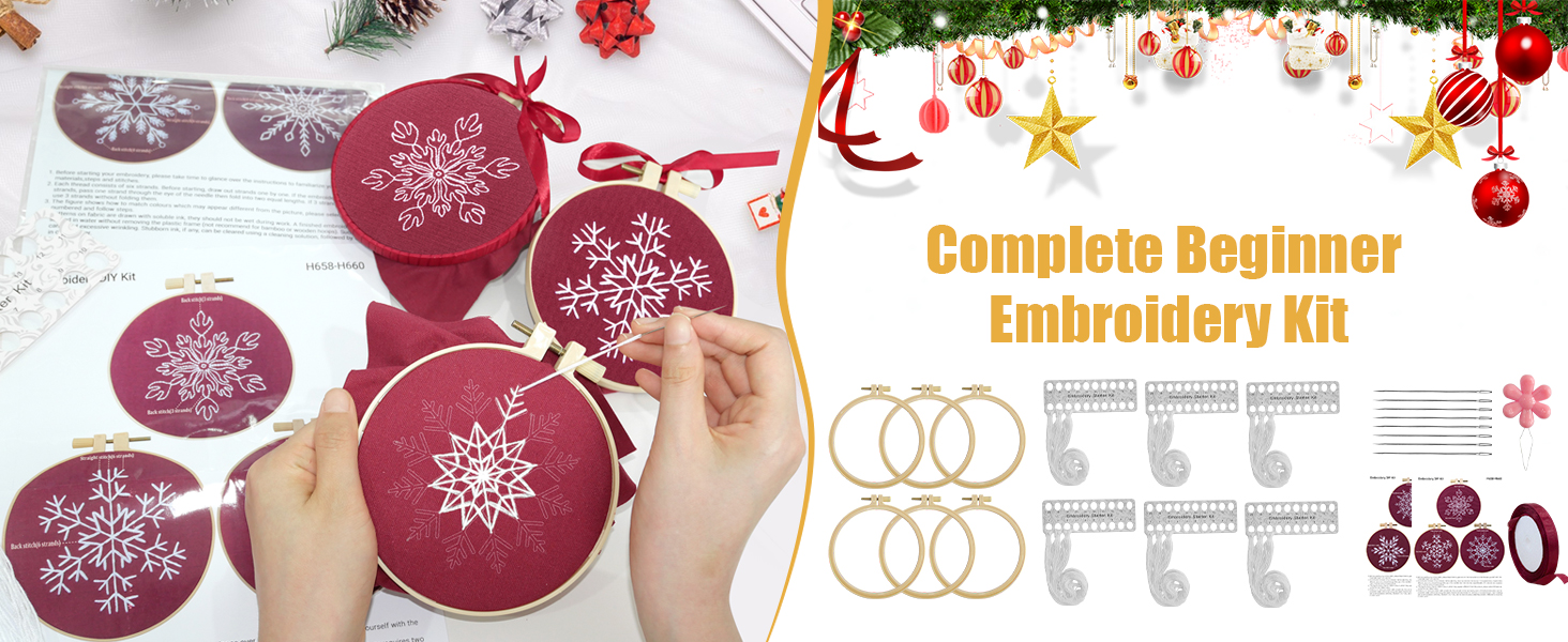 Christmas Embroidery kit for Beginners