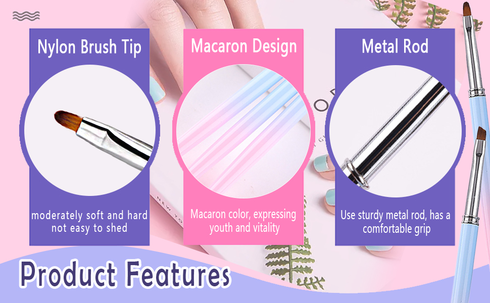 4 PCS Nail Clean up Brush Nail Cleaning Brushes Set Powder