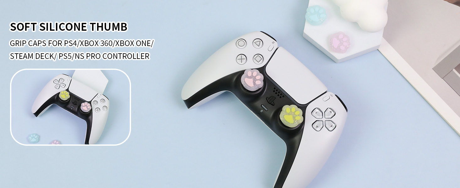 Cute Switch 2 Thumb Grips Cap for PS5 PS4 Xbox Switch Pro Steam Deck Controller