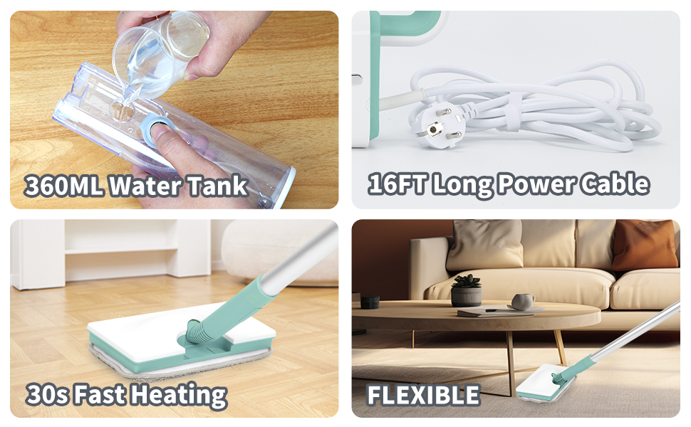 Steam Mops for Floor Cleaning,250ml 1200W Powerful Steam