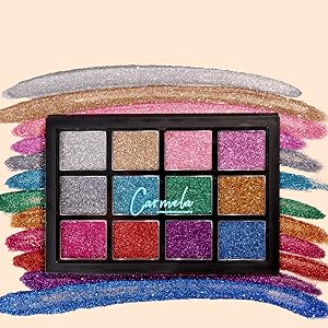 12 colors glitter eye shadow close-up