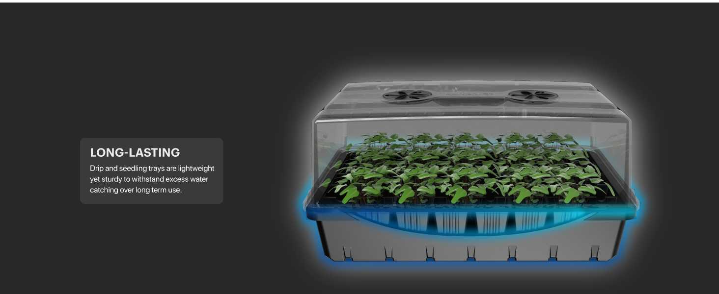 Humidity Dome Germination Sturdy Drip Seedling Tray Height Extension Seed Starting Cloning Plants