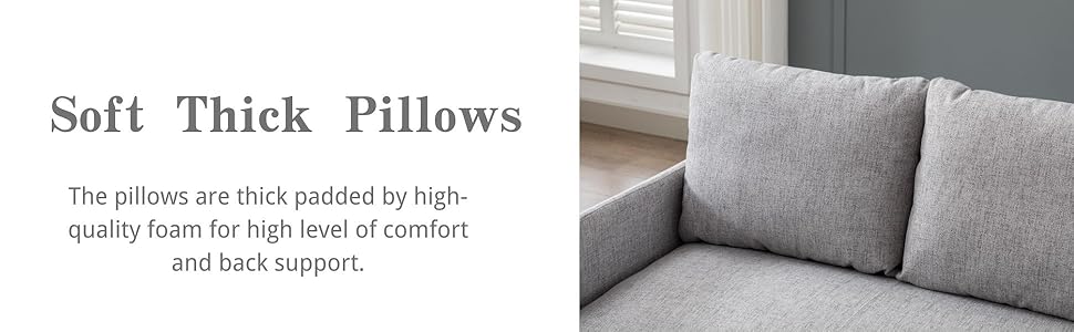 2 Seater Sofa In Linen Modern Compact Loveseat Couch For Living Room, 2 Seater, Gray 15 2