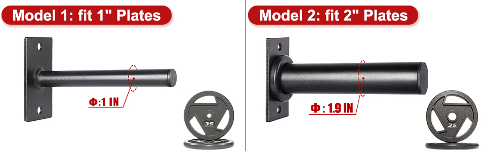 Weight holder for 1in and 2in plates