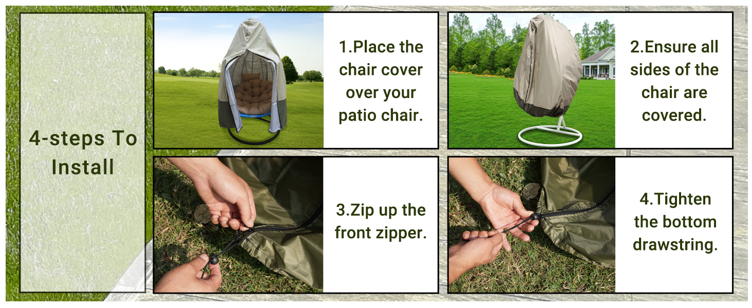 【2024 Upgrade】Egg Chair Cover, UV Resistant Patio Hanging