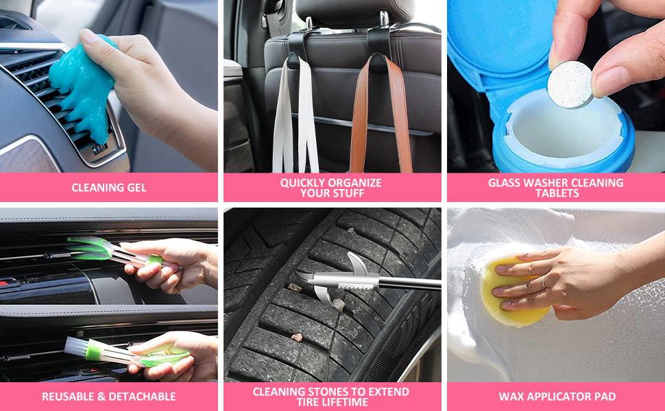 AUTODECO 41Pcs Car Cleaning Wash Kit Interior Detailing Cleaner Kit with High Power
