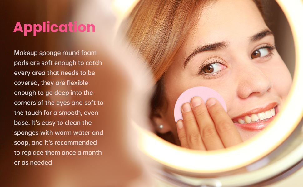 Makeup sponge round foam pads are soft enough  to go deep into the corners of the eyes