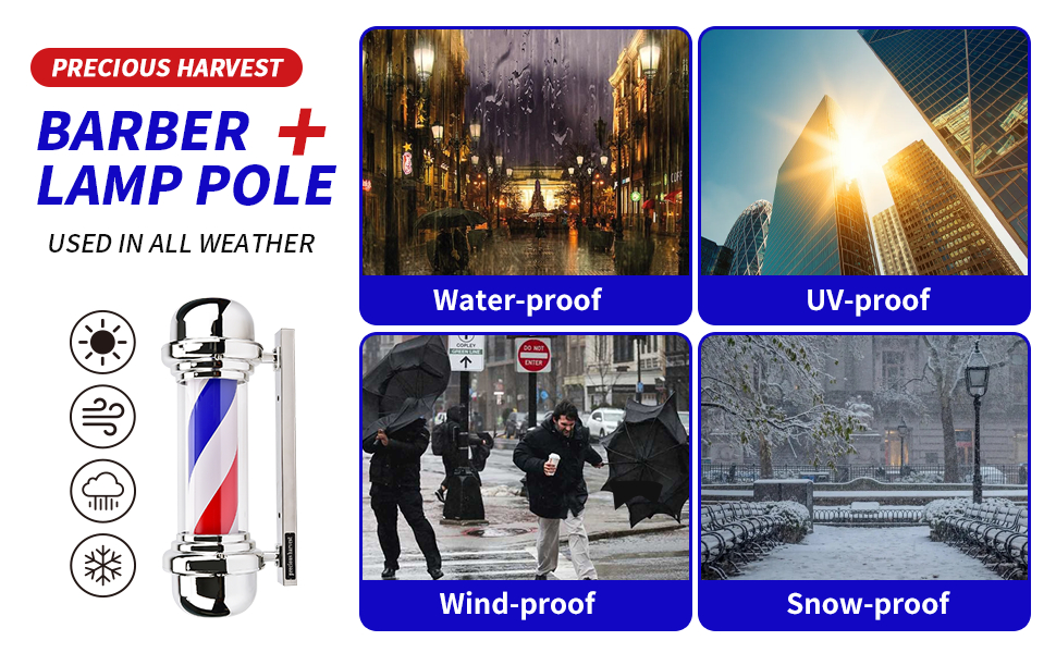 Outdoor barber light pole