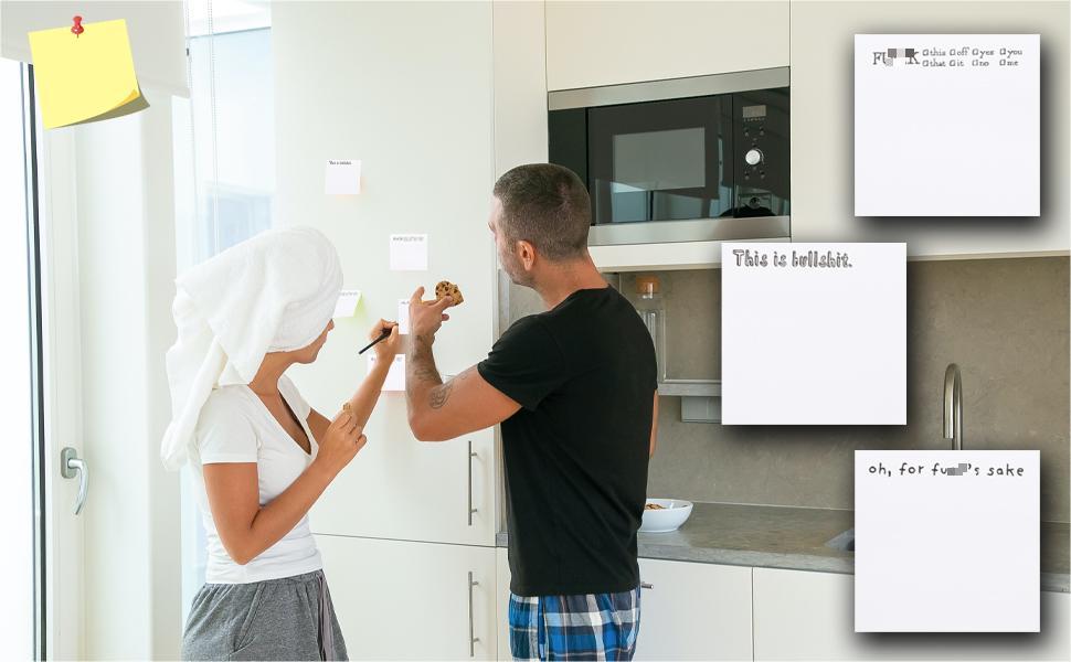 KUIING 3 Pack Funny Sticky Notes, Humorous Sticky Notepad, Funny Spoof