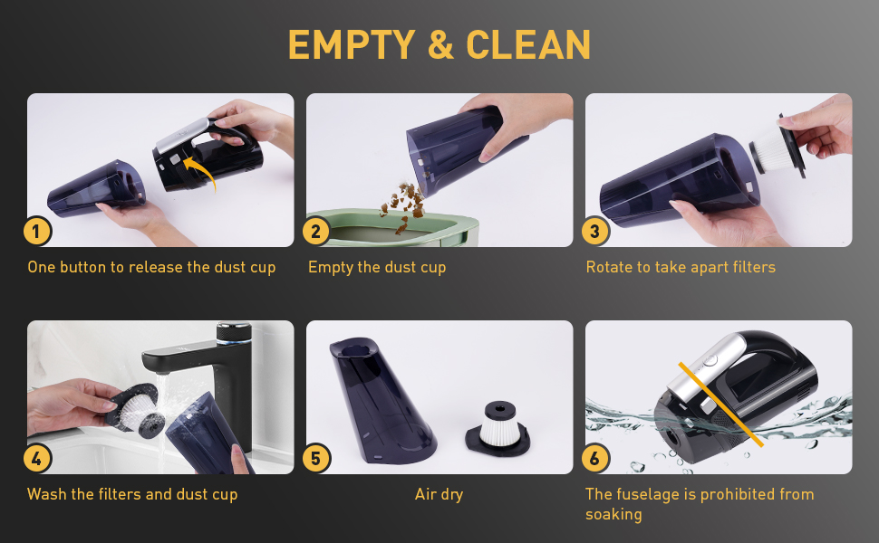 URAQT Handheld Vacuum Cordless, Portable 10000Pa Strong Suction Car