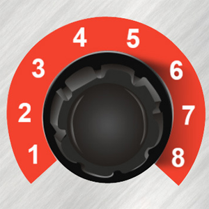 8段階の時間調節で、異なる材質の膜に対応する。