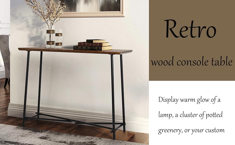 FATIVO Rustic Wooden Console Tables NarrowPine Tall Tables Hallway