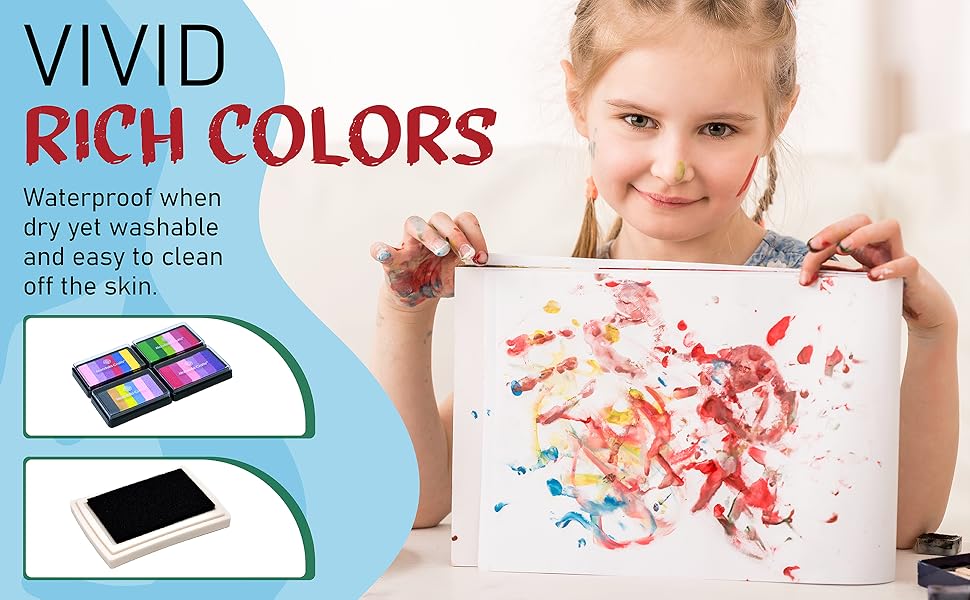 Mandala Crafts Washable Ink Pads for Kids Washable Stamp