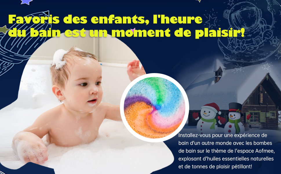 Boule de Bain, 6 Bombe de Bain, Aofmee Boule de Bain Enfant, Bombe