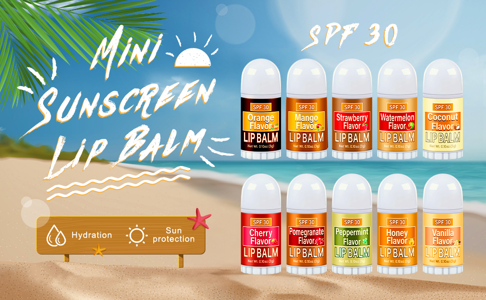 Dimsile 60 Pcs Mini Sunscreen Lip Balms Bulk SPF 30 Lip