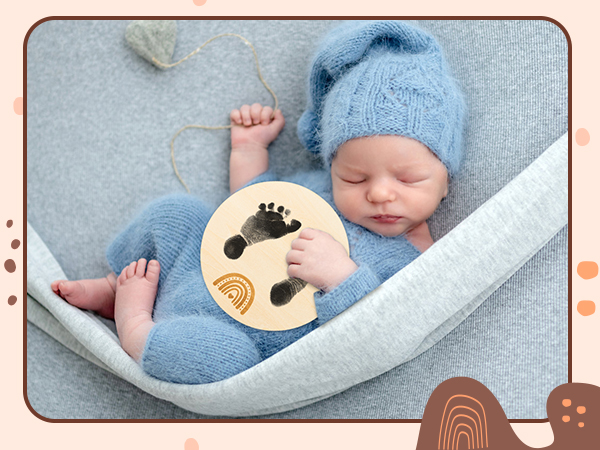 Double-Sided Boho Rainbow Newborn Name Sign
