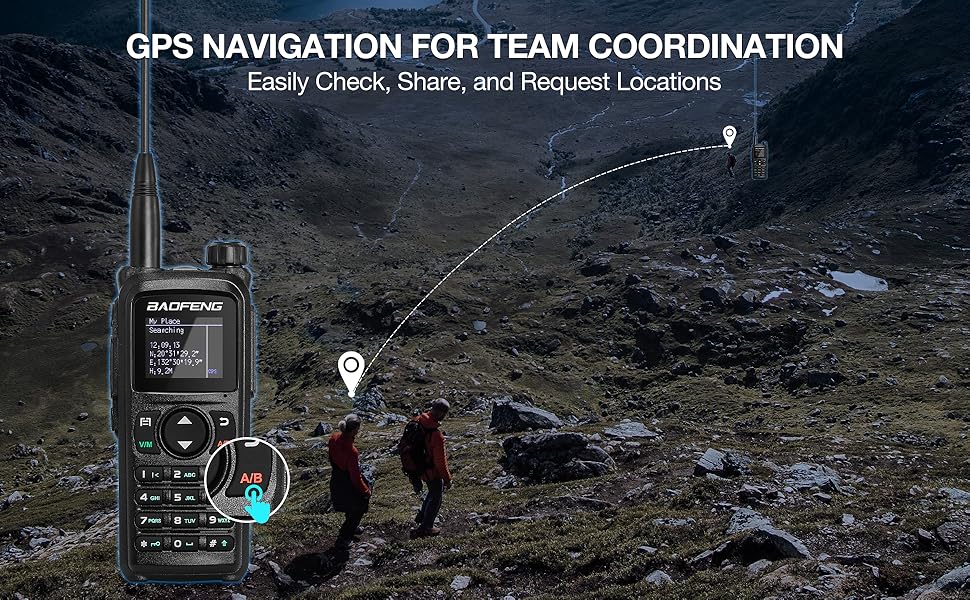 GPS Navigation for team cooperation, outdoor activities, hiking, driving, motorcycling