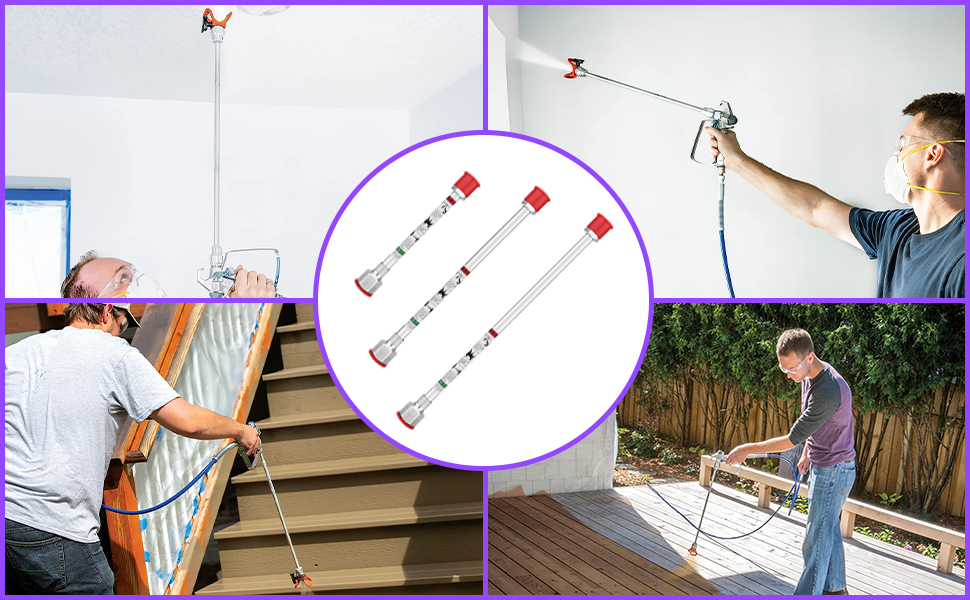 Spray freely 3Piece Set of Extension Poles,Airless Spray