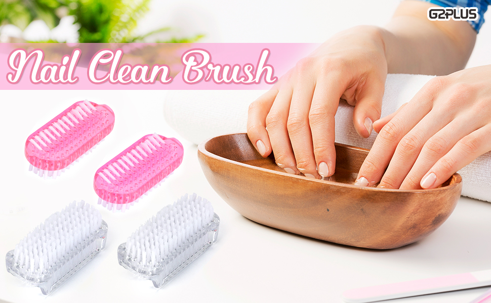 G2PLUS 4PCS Nail Brush, Double Sided Nail Scrubber Brush