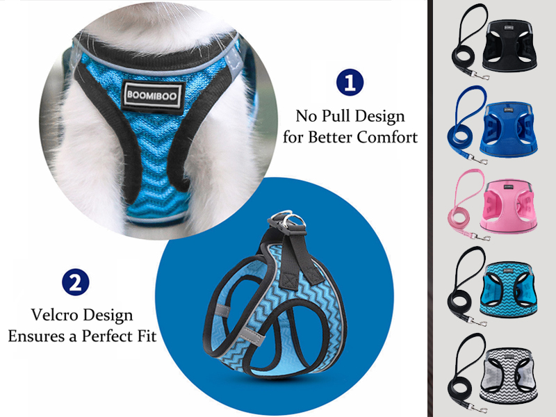 Dog Harness and Leash Set, No Pull Soft Mesh Pet Harness, Reflective Adjustable Puppy Vest