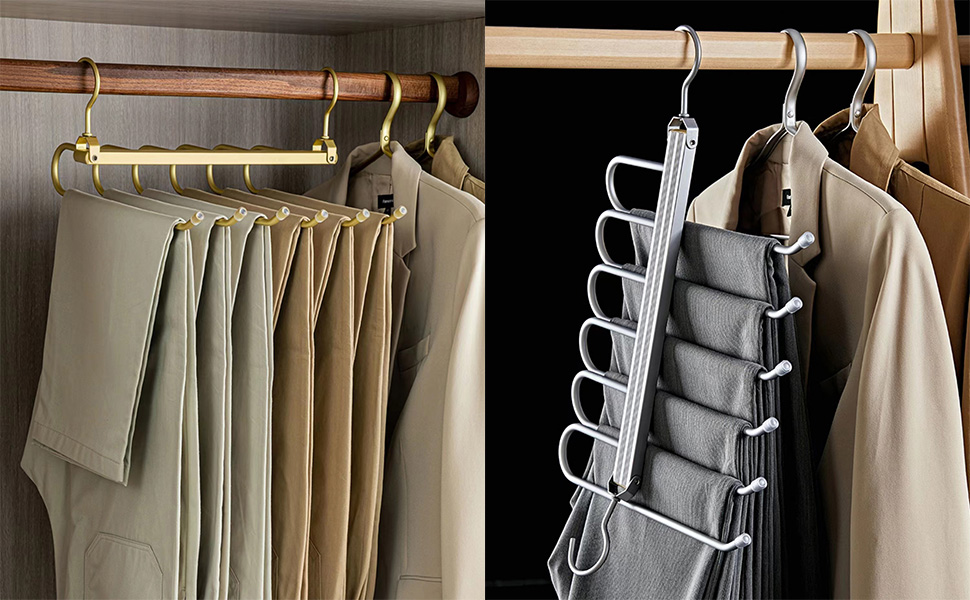 [Upgrade] MultiFunctional Pants Rack Hangers 2 Pack
