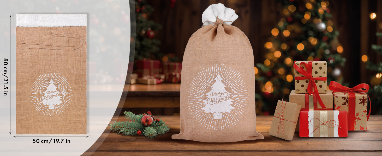 BRUBAKER Weihnachtssack Tannenbaum Merry Christmas 80 cm Geschenksack