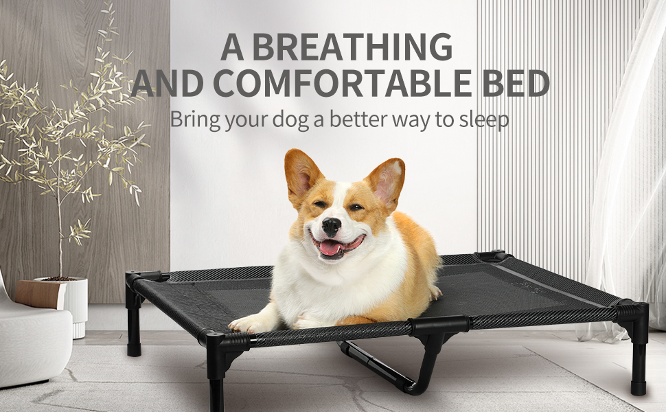 yoken Elevated Dog Bed, Portable Raised Dog Bed Cot with