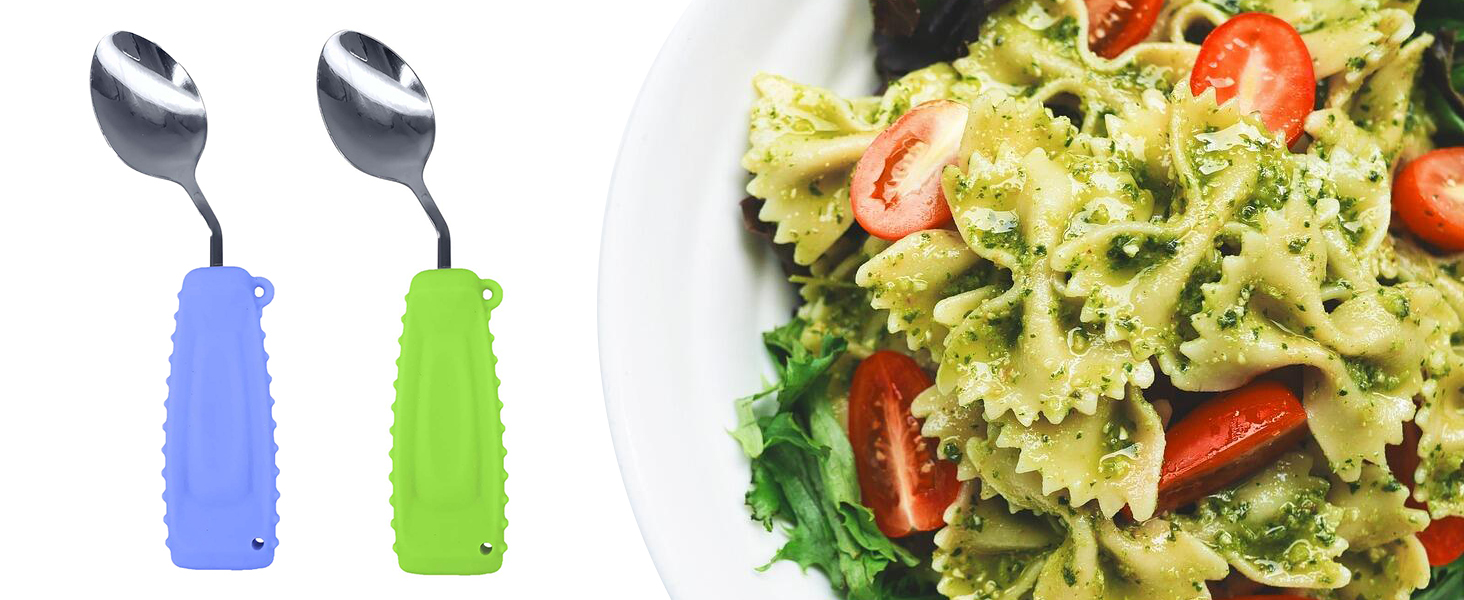 EZ Assistive Adaptive Utensils Spoon & Fork Easy to Hold