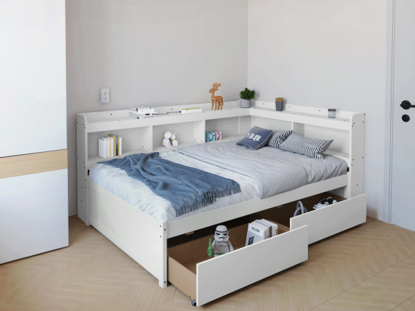 Amazon.com: DEINPPA Full Size Platform Bed with L-Shaped
