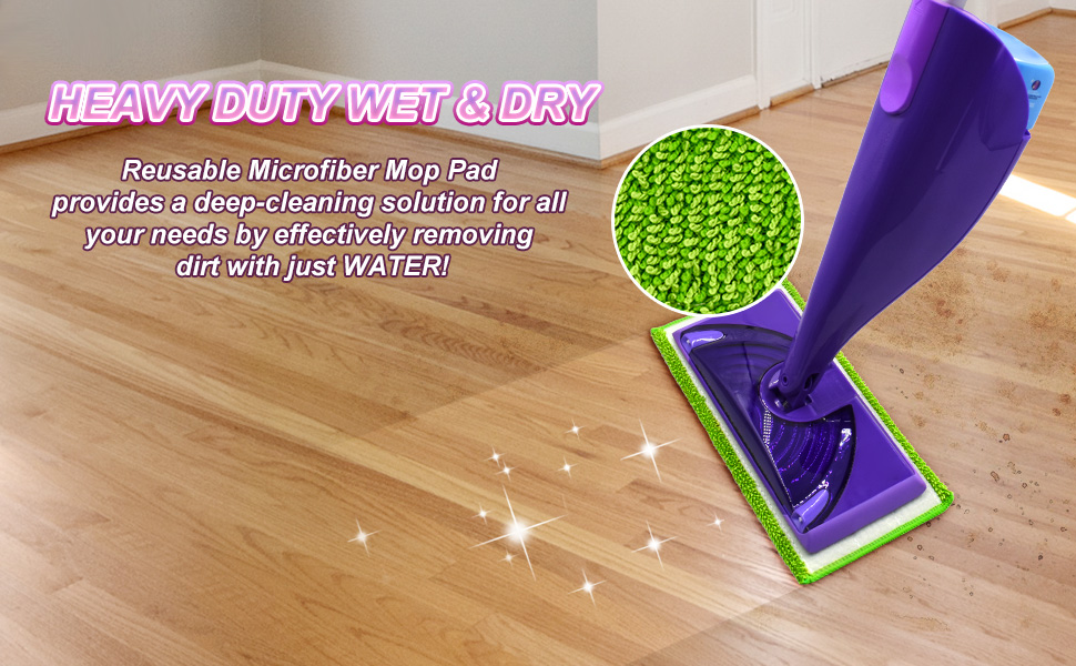 Thicker Microfiber Mop Pads Compatible with Swiffer Wet Jet Mop Reusable and