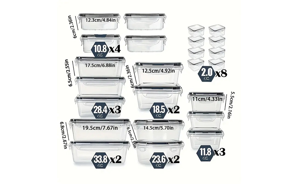 48-Piece Food Storage Containers Set kitchen organizers Leakproof Meal Prep Containers