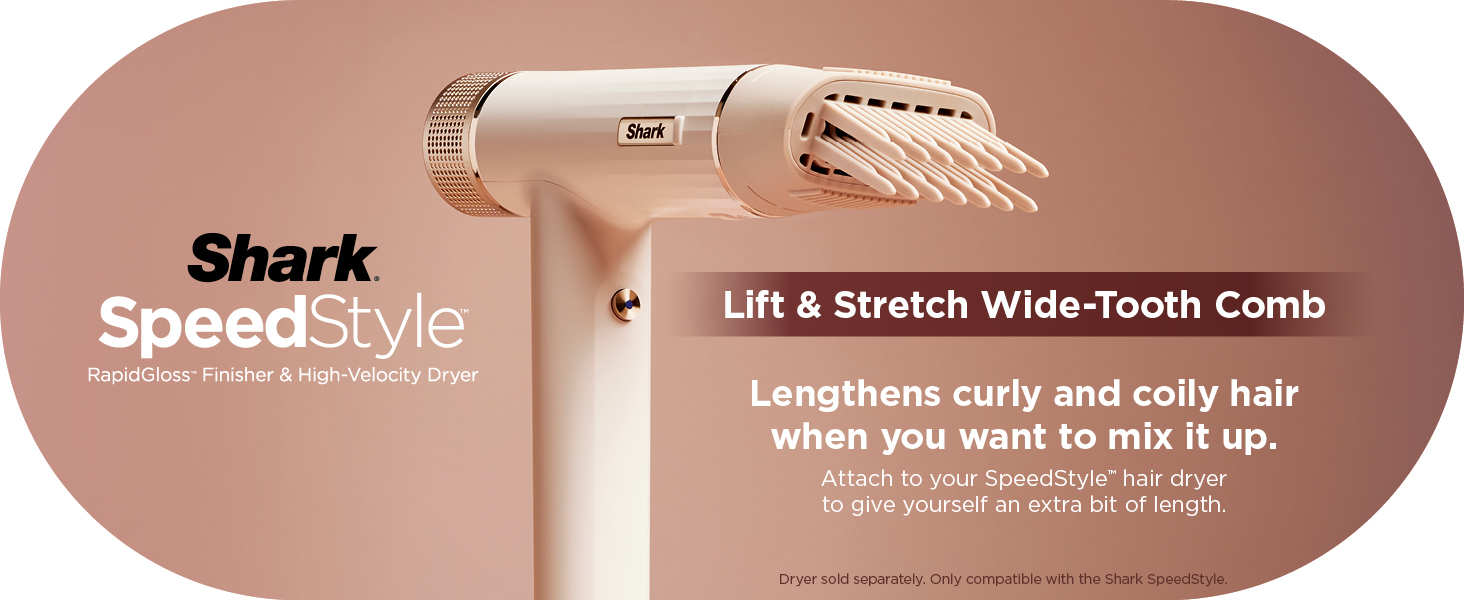 Shark XSKHD3WTCA SpeedStyle Lift & Stretch WideTooth Comb