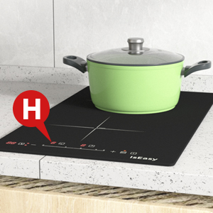 IsEasy Electric Induction Hob With Plug-in, Built-in & Portable Cooktop, 2 Zones 30cm 3000W 11 Plug in Hob