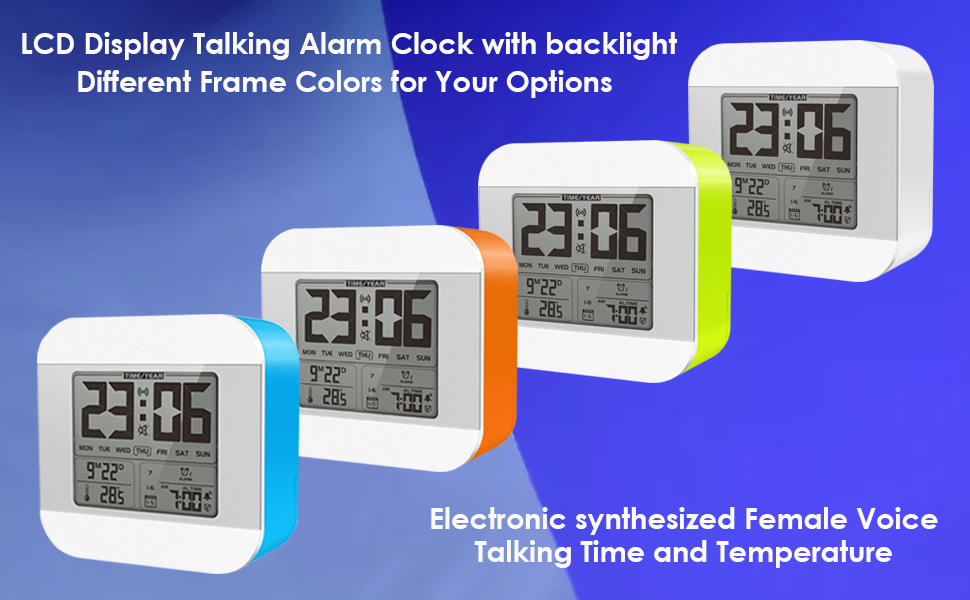 Talking Alarm Clock with Female Voice Broadcast, Smart