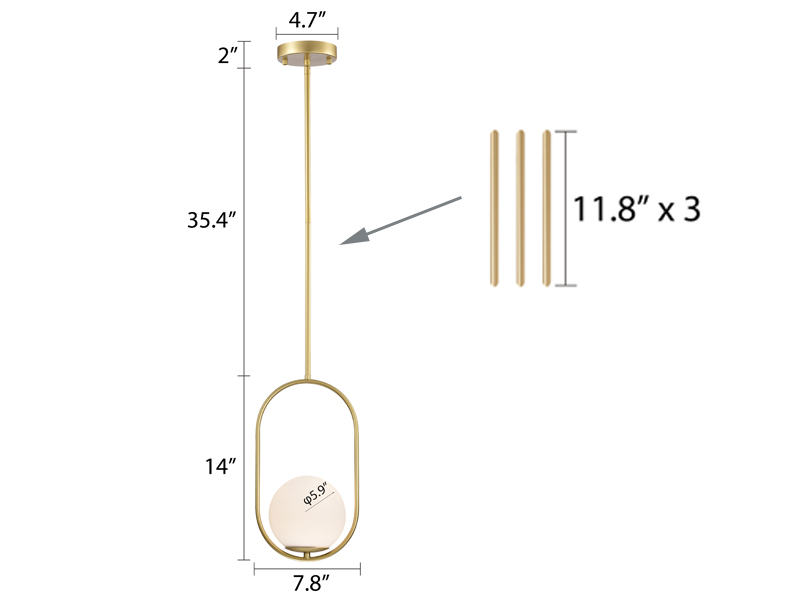 Gold Pendant Light Fixtures Modern Globe Pendant Lighting for Kitchen