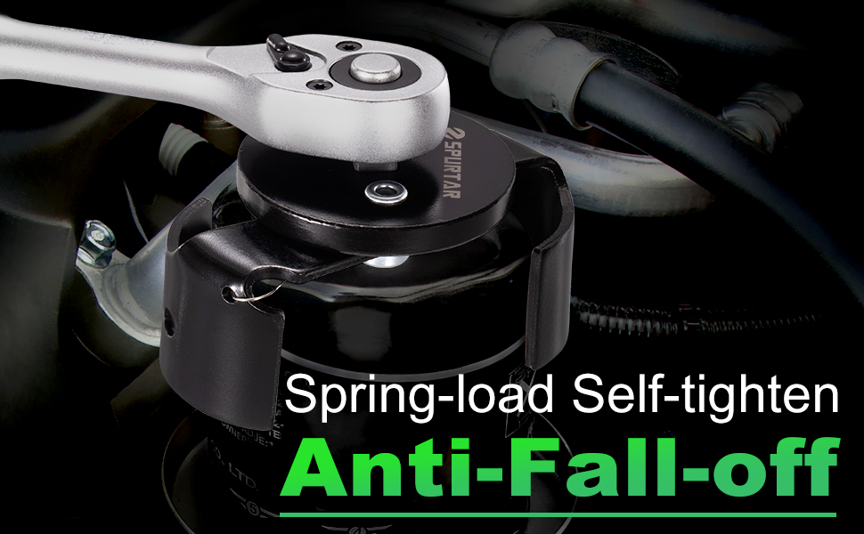 Spurtar Adjustable Oil Filter Wrench 21/2 to 31/16 inch