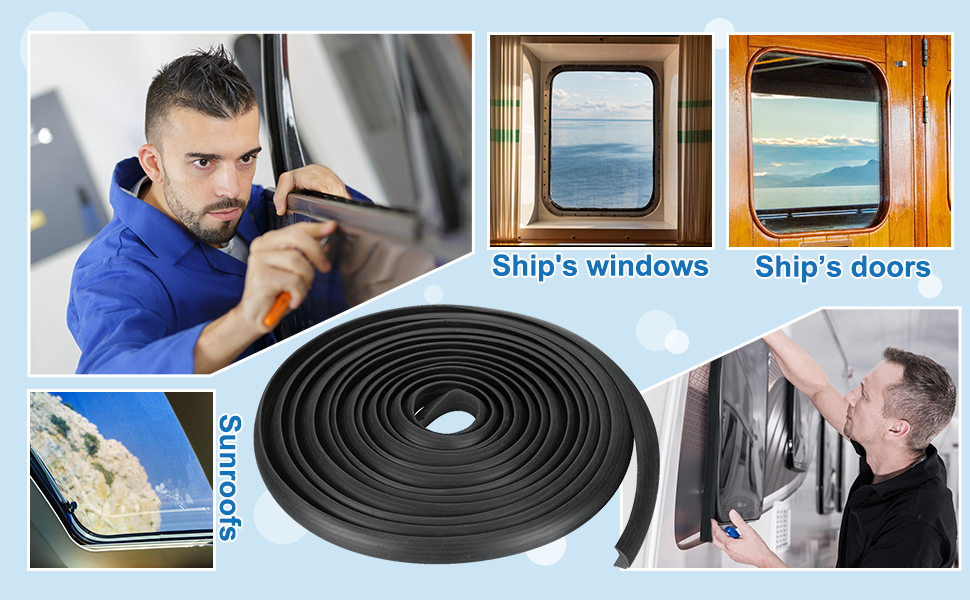 Kingdder RV Window Seal Kit 1/2'' x 1/4'' Weather Stripping