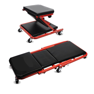 Dapetz 2-in-1 Folding Car Creeper and Seat, 36Inch Padded Mechanics Creeper Stool with 6 Rotatable