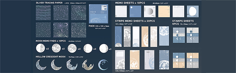 Moon Scrapbook Paper Packs - Doraking -8 Moon Scrapbook Paper Packs - Doraking -8