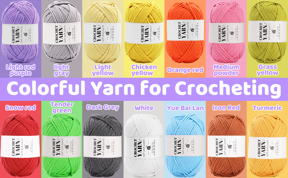 300g Easy Yarn for Crocheting, Chunky Thick Cotton Yarn