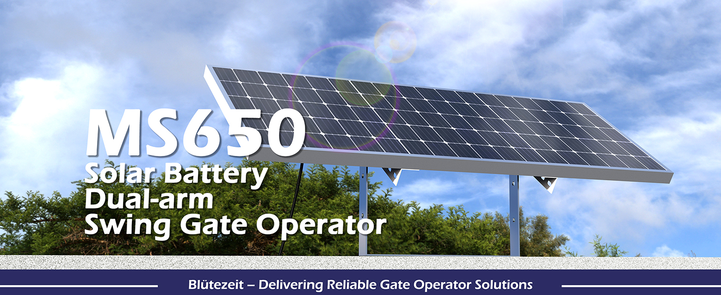 Swing Gate Opener with 25W Solar Panel & Built-in Battery – All-in-One Solar Solution