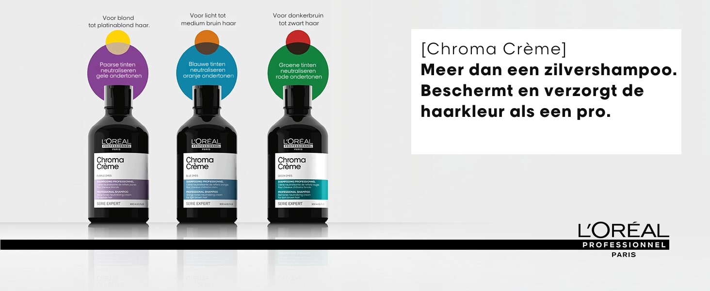 lichtbruin haar,tegen oranje tint,Serie Expert, Chroma Crème,shampoo,kleurpigmenten,glad