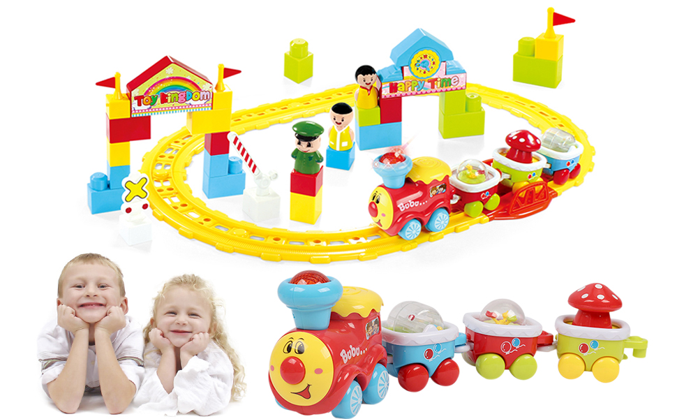 Deserthome Toddler Electric Train Set, Musical Train Toys