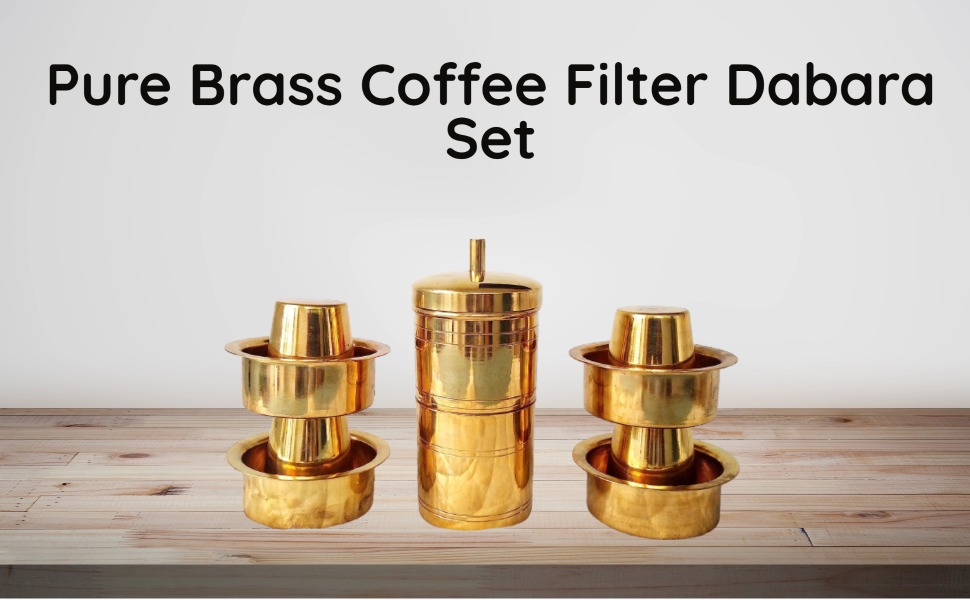 Buy Gayatri Pure Brass Coffee Filter 350 ML + Dabara Set (4 Sets