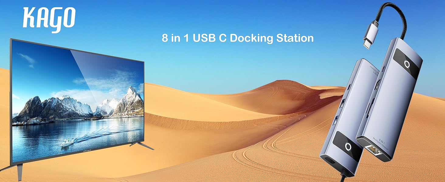 8 in 1 USB C Docking Station