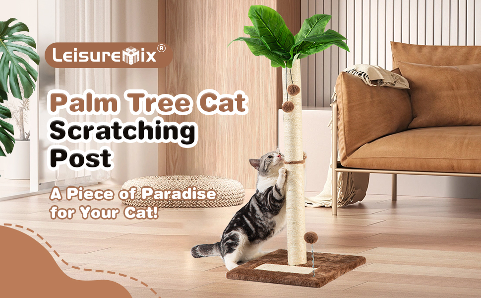 Leisuremix Cat Scratching Post 31.5" Tall Sisal Scratch