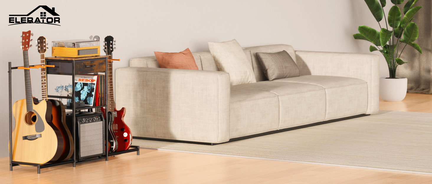 Guitar Stands Floor with 4 Guitar Holders, 3Tier Guitar